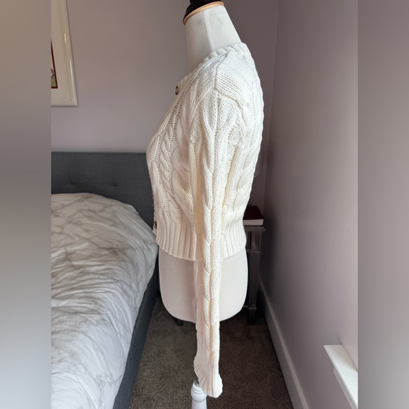 Abercrombie & Fitch Cream Cable Knit Cardigan - Picture 2 of 5